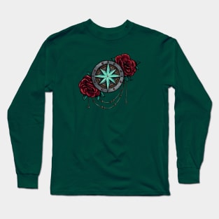 Compass Rose & Roses Long Sleeve T-Shirt